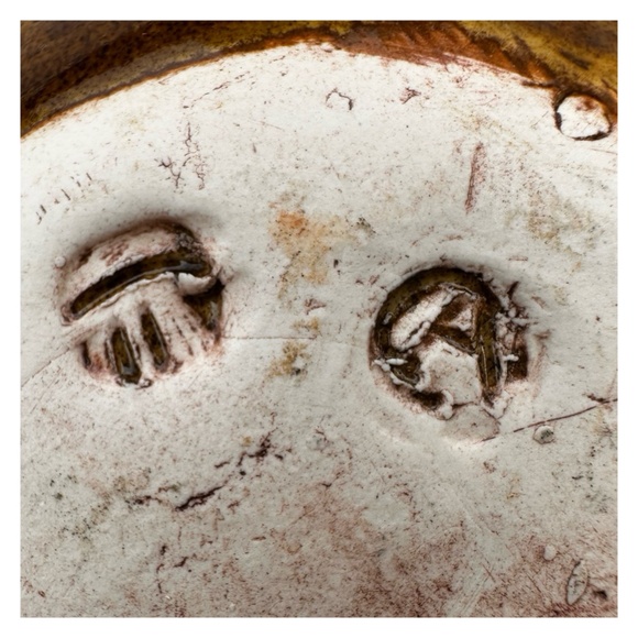 Handmade Stoneware Pottery Dip Bowl (set of 3) Glazed Marked - Picture 7 of 8